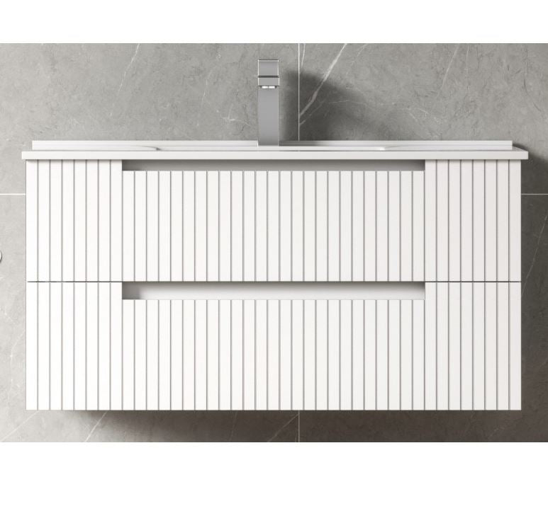 Rubi Matte White PVC 900mm Wall Hung Vanity