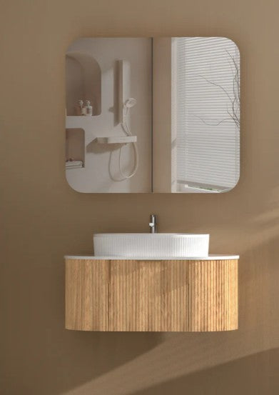 Maci 750-1200mm Walnut Shaving Cabinet