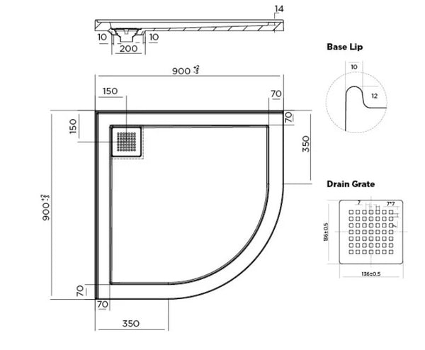 Louve Neo Curved Slider Shower Screen & Base