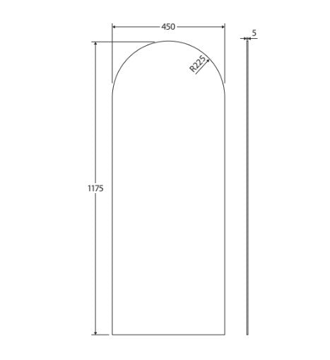 Arch Mirror, 450 x 1175mm