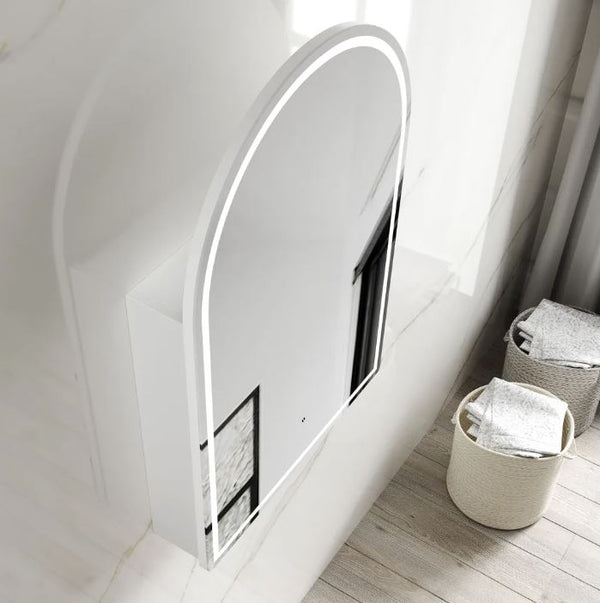 Arch Matte White 600 LED Mirror Cabinet