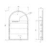 Arch Matte White 600 LED Mirror Cabinet