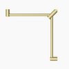 MECCA Care 600x600mm Brushed Brass Wrap Around Corner Grab Rail 32mm