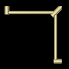 MECCA Care 600x600mm Brushed Brass Wrap Around Corner Grab Rail 32mm
