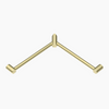 MECCA Care 600x600mm Brushed Brass Wrap Around Corner Grab Rail 32mm