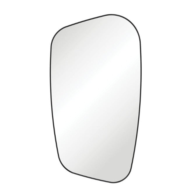 Capriccio Matte Black Asymmetrical Framed Mirror