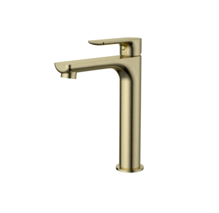 Nova Mid Rise Basin Mixer - Brushed Brass