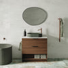 Pebble Matte Black Asymmetrical Framed Mirror, 700 x 920mm