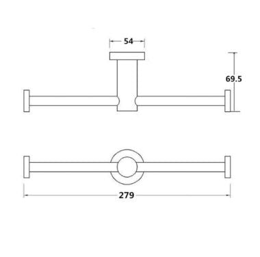 Rondo Double Toilet Roll Holder