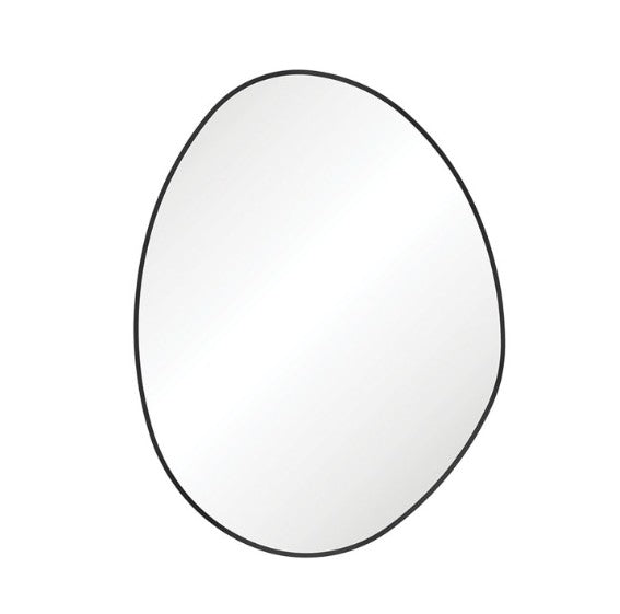 Pebble Matte Black Asymmetrical Framed Mirror, 900 x 1200mm