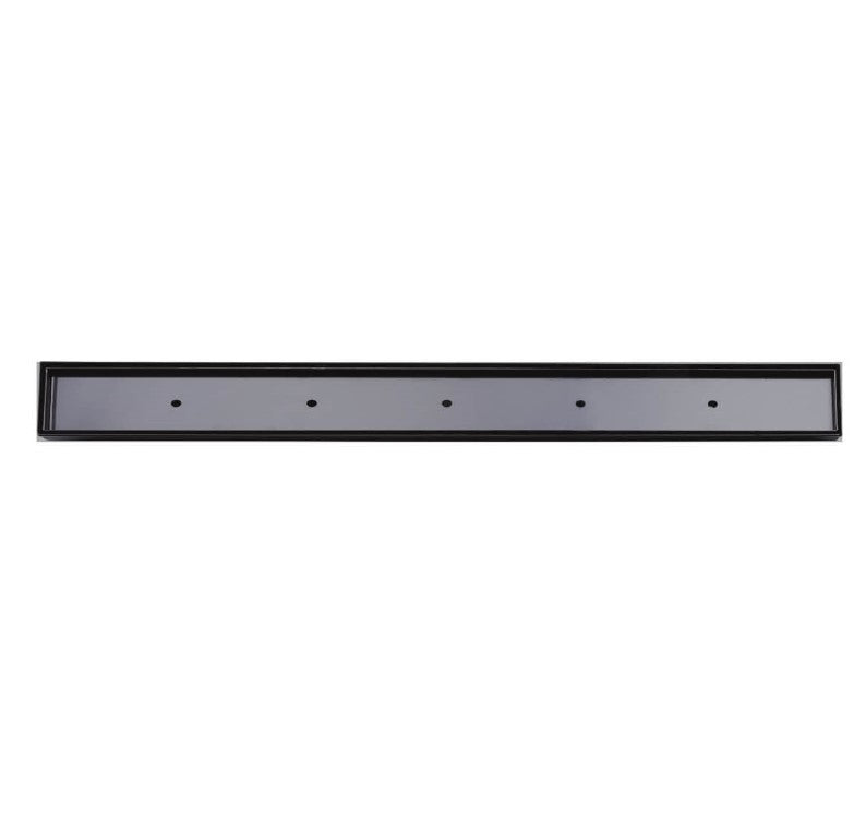 Matt Black Tile insert 800mm Shower Grate 80mm Outlet