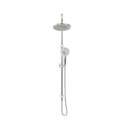 Mica Gooseneck Dual Shower Rail - Brushed Nickel