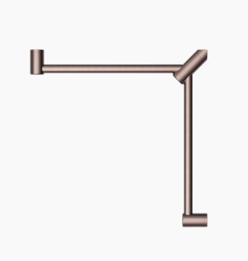 MECCA Care 600x600mm Brushed Bronze Wrap Around Corner Grab Rail 32mm
