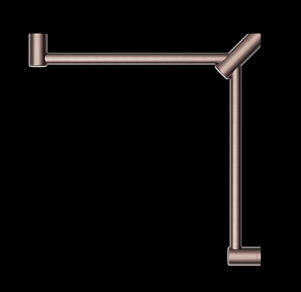 MECCA Care 600x600mm Brushed Bronze Wrap Around Corner Grab Rail 32mm