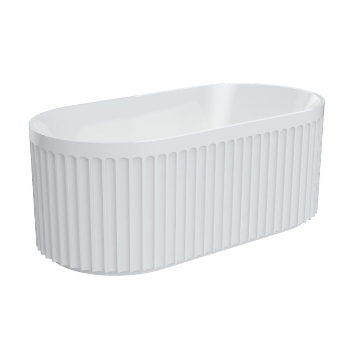 Eleanor Gloss White Fluted Freestanding Acrylic Bath