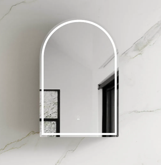 Arch Black Oak 600 LED Mirror Cabinet