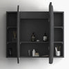 Chloe Black Oak Curved 1200 LED Mirror Cabinet