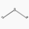 MECCA Care 600x600mm Chrome Wrap Around Corner Grab Rail 32mm