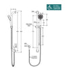 Stella Care Rail Shower with Push/Pull Slider