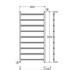 Koko 600x1200mm Heated Towel Rail - Chrome