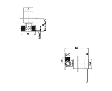 Mica Shower Mixer - French Gold