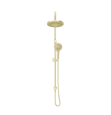 Mica Gooseneck Dual Shower Rail - French Gold