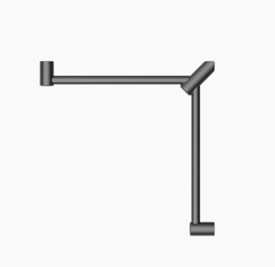 MECCA Care 600x600mm Gunmetal Wrap Around Corner Grab Rail 32mm