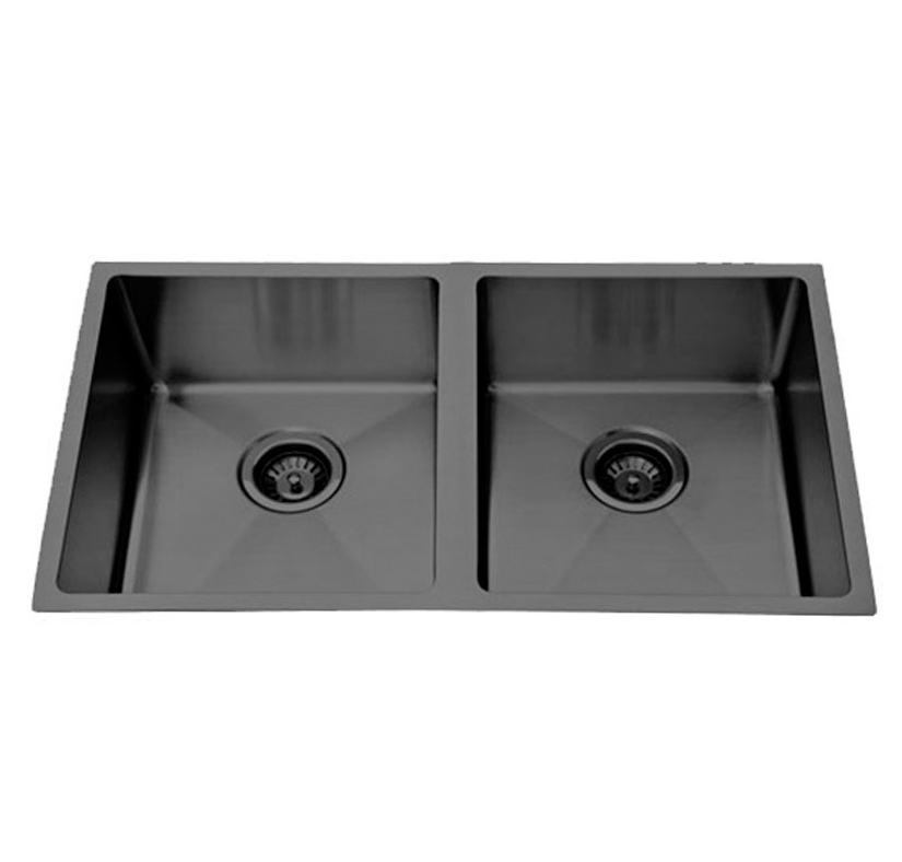 Gunmetal Black 760 Handmade Double Bowl Kitchen Sink