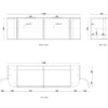 Black Hampshire 600mm-1800mm Wall Hung Vanity