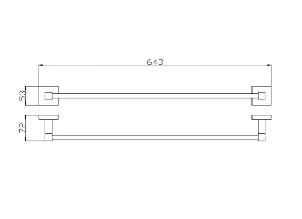 Leo 600mm Single Towel Rail