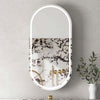 Oval Matte White 450 LED Mirror Cabinet