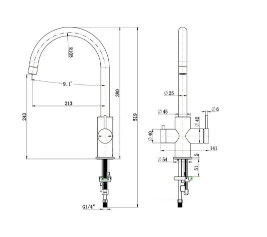 Micra 3 Way Sink Mixer ( 5 Colours)