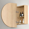 Chloe Natural Oak Curved 900 LED Mirror Cabinet