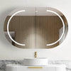 Chloe Natural Oak Curved 900 LED Mirror Cabinet