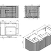 Olivia Timber 900-1500mm curved Wall Hung Vanity