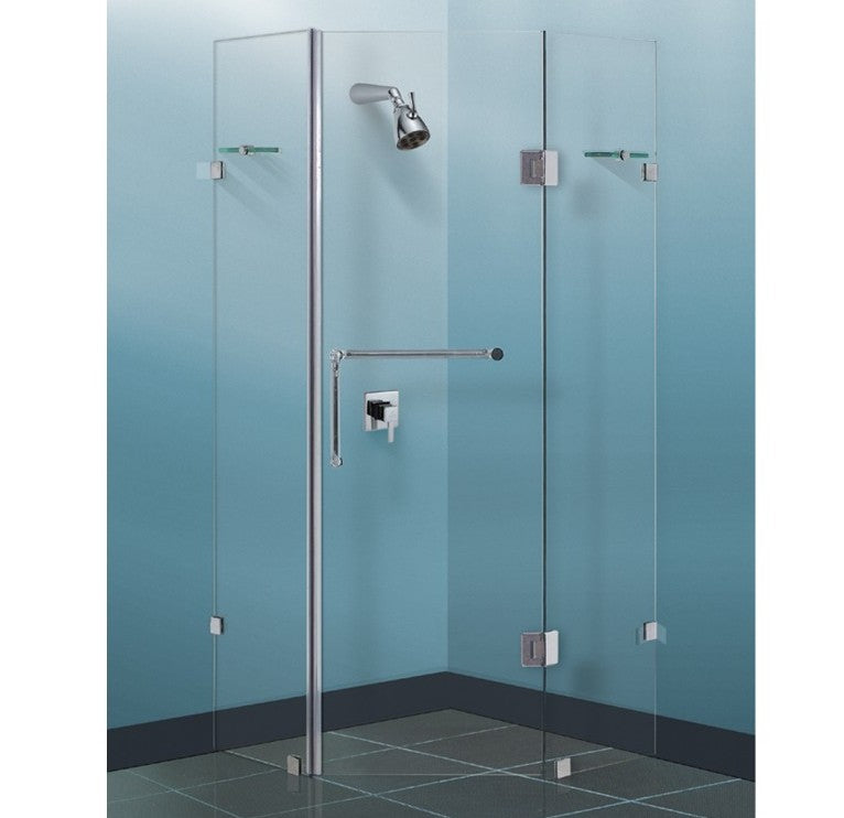Fully Frameless 900 x 900 Diamond Shower Screen