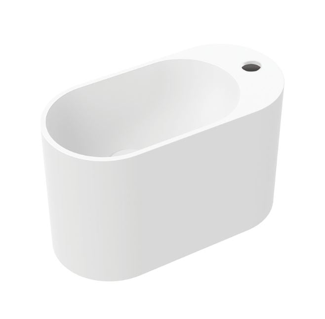 Ari 450 x 220 Cast Stone Wall Basin, 1 Tap Hole