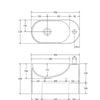 Ari 450 x 220 Cast Stone Wall Basin, 1 Tap Hole