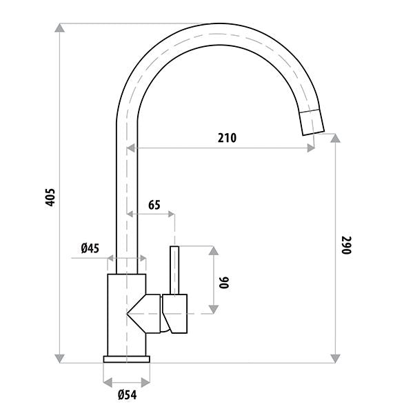 Elle Chrome  Stainless Steel Sink Mixer
