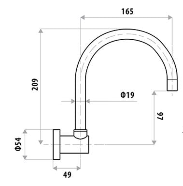 Sabine Round Gooseneck Bath Spout