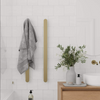 Oval Brushed Brass Vertical Heated Towel Rail