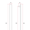Oval Brushed Brass Vertical Heated Towel Rail