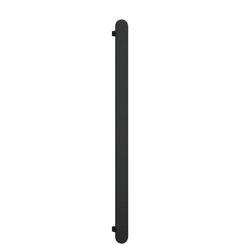 Oval Matte Black Vertical Heated Towel Rail