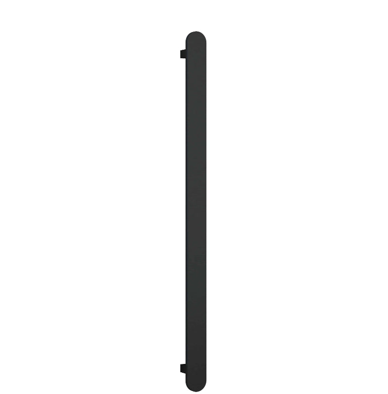 Oval Matte Black Vertical Heated Towel Rail