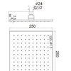 250mm Square Shower Head Chrome