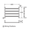 Koko 600x450mm Heated Towel Rail Chrome