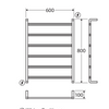 Koko 600x800mm Heated Towel Rail Chrome