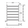 Koko 600x800mm Heated Towel Rail Gunmetal