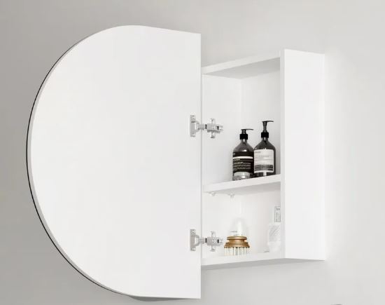 Chloe Matte White Curved 900 LED Mirror Cabinet