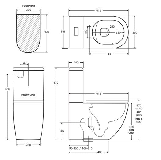 Alix Toilet Suite- Geberit Mechanism